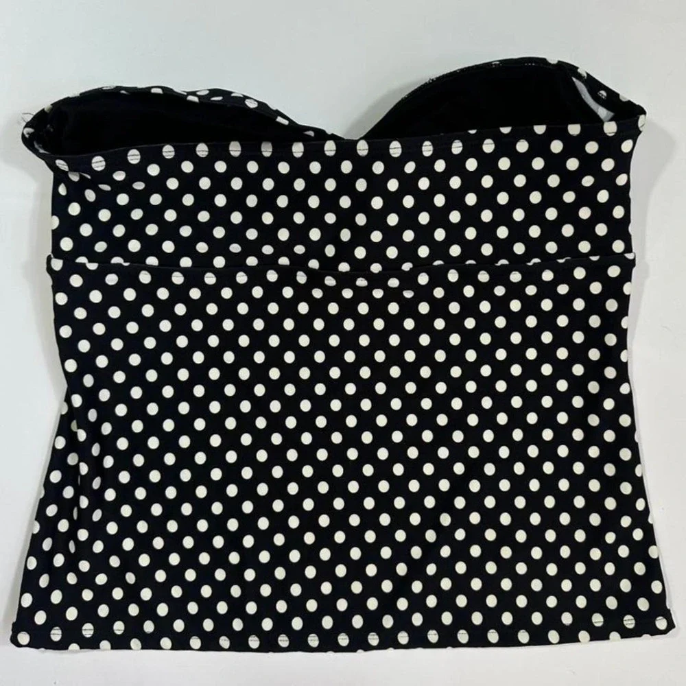 Norma Kamali Swimwear Retro Polka‎ Dots Corset Top Size L